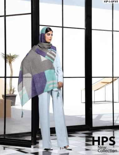 شال نخی ترک منگوله دار عرض 75 کد 6130108389