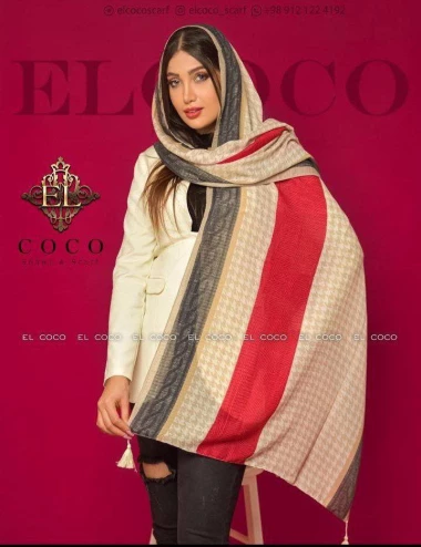 شال نخی منگوله دار عرض 75 کد 8446