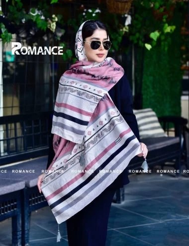 شال نخی پاییزه منگوله دار عرض 75 کد 5951