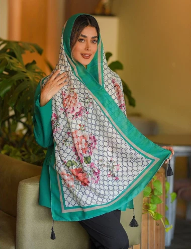 شال نخی منگوله دار عرض 75 کد 8516
