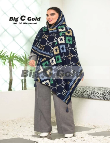 شال نخی پاییزه منگوله دار عرض 75 کد 6303