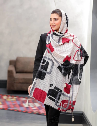 شال نخی منگوله دار کد 8969