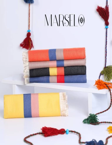 شال موهر وارداتی ریشه پرزی عرض 75 کد 5999