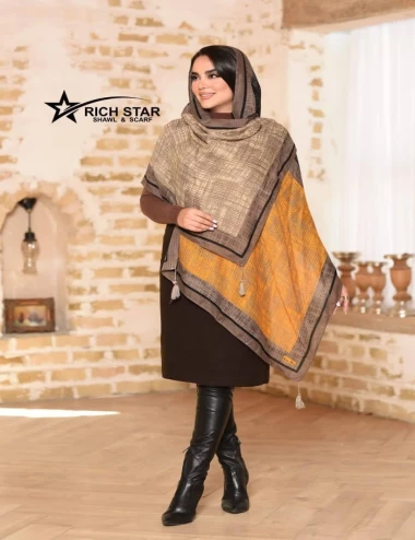 شال پاییزه منگوله دار کد 10395