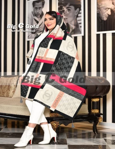 شال نخی پاییزه منگوله دار عرض 75 کد 5991