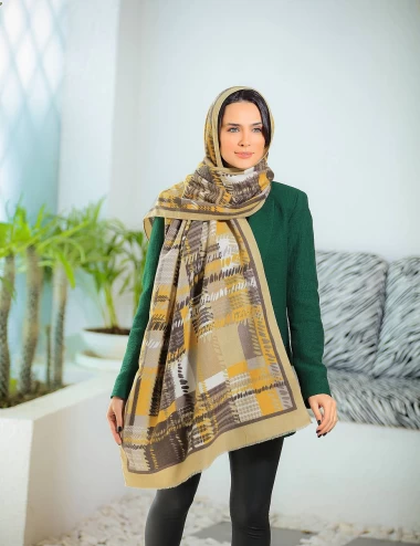 شال موهر ریشه پرزی عرض 75 کد 6302