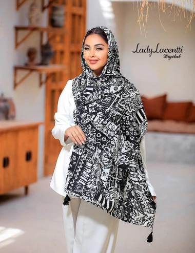 شال نخی منگوله دار کد 10314