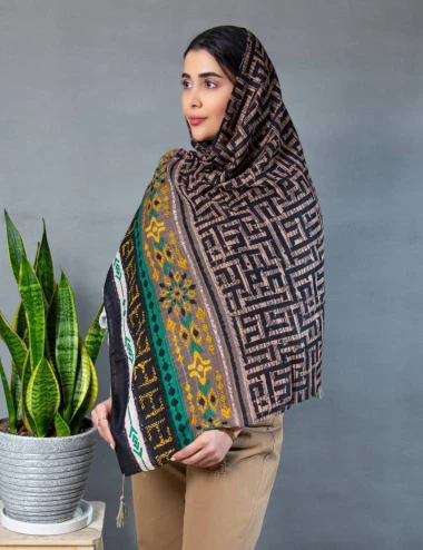 شال نخی منگوله دار عرض 75 کد 8541