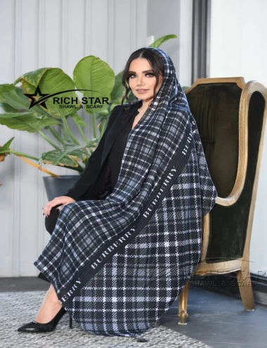 شال نخی منگوله دار عرض 75 کد 8269