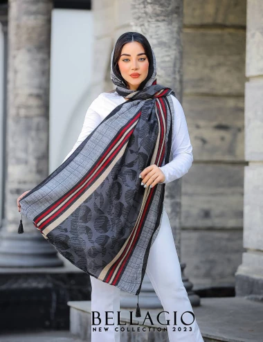 شال نخی منگوله دار کد 8708
