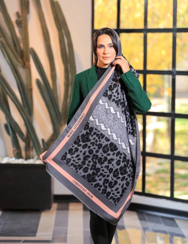شال موهر ریشه پرزی عرض 75 کد 6400