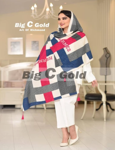 شال نخی منگوله دار عرض 75 کد 8559