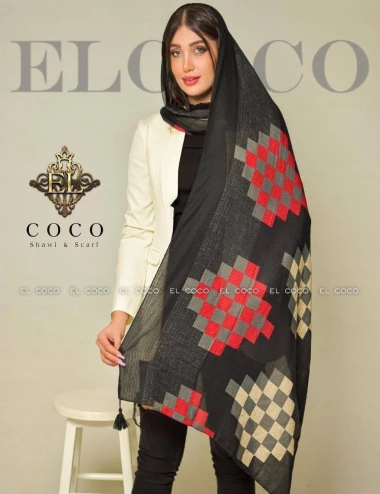 شال نخی منگوله دار کد 8790