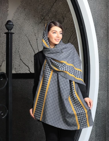شال موهر ریشه پرزی عرض 75 کد 6084