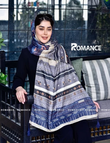 شال نخی پاییزه منگوله دار عرض 75 کد 5955