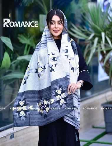 شال نخی پاییزه منگوله دار عرض 75 کد 5392