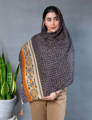 شال نخی منگوله دار عرض 75 کد 8541
