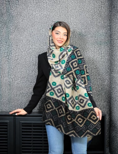 شال موهر ریشه پرزی عرض 75 کد 6221