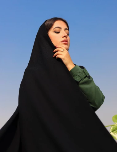 شال نخی سیااسکارف منگوله دار کد8986