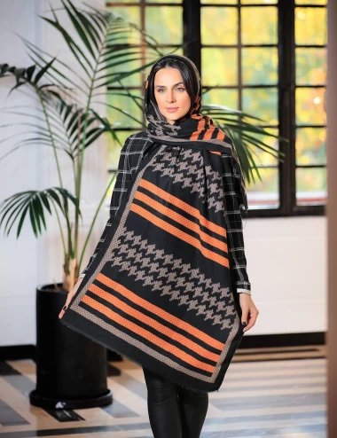 شال موهر ریشه پرزی عرض 75 کد 6305