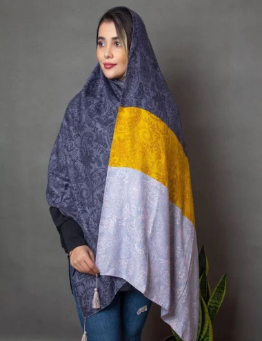 شال نخی پاییزه منگوله دار عرض 75 کد 6566