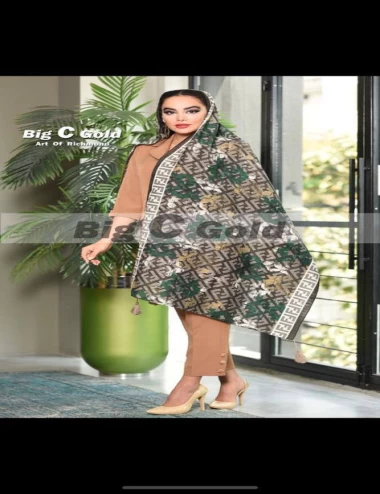 شال نخی پاییزه منگولدار کد5486