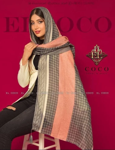 شال نخی منگوله دار عرض 75 کد 8446
