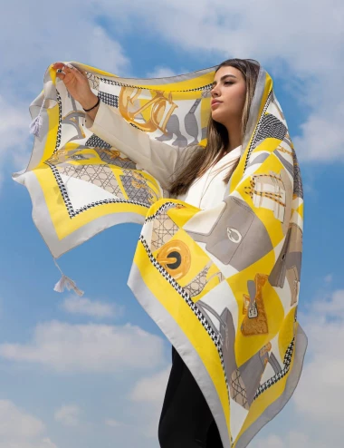 شال نخی بهاره منگولدار کد 8985