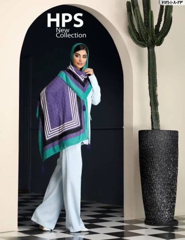 شال نخی سوزنی منگوله دار عرض 75 کد 61210108023