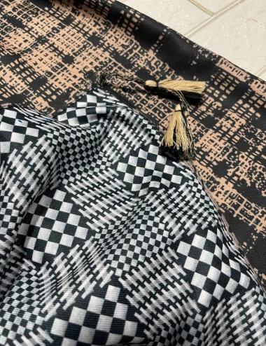 شال موهر دورو منگوله دار عرض 75 کد 5661