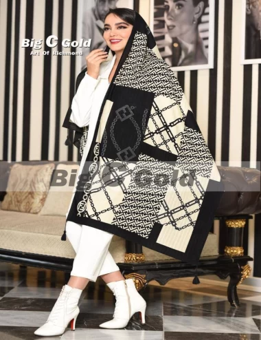شال نخی پاییزه منگوله دار عرض 75 کد 5968