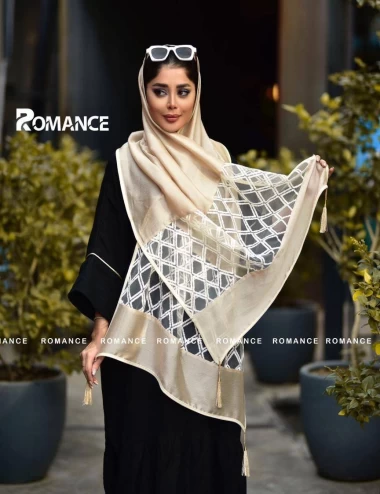شال مجلسی شاین دستک کار شده عرض 75 کد 5382