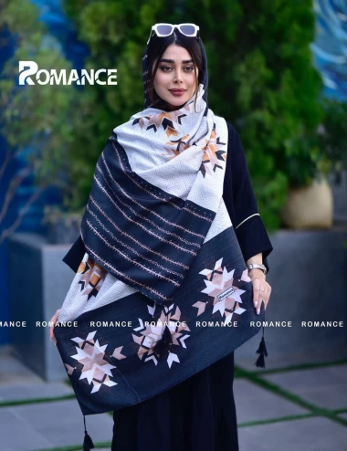 شال نخی پاییزه منگوله دار عرض 75 کد 5392