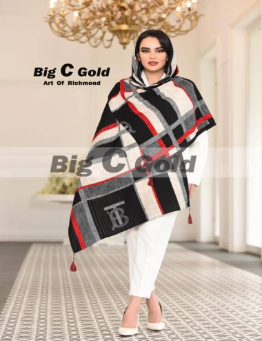 شال نخی منگوله دار عرض 75 کد 8558