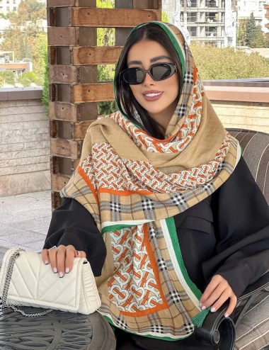 شال نخی پاییزه منگوله دار عرض 75 کد 6226