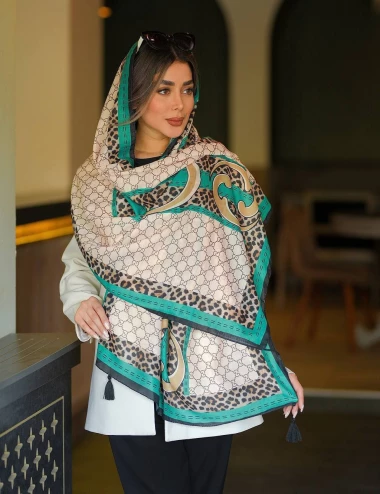 شال نخی منگوله دار عرض 75 کد 8516