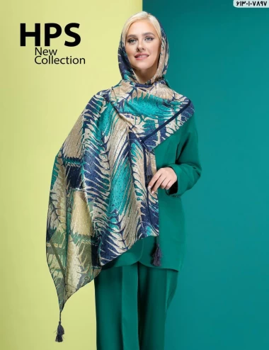 شال نخی ترک منگوله دار عرض 75 کد 6130107897