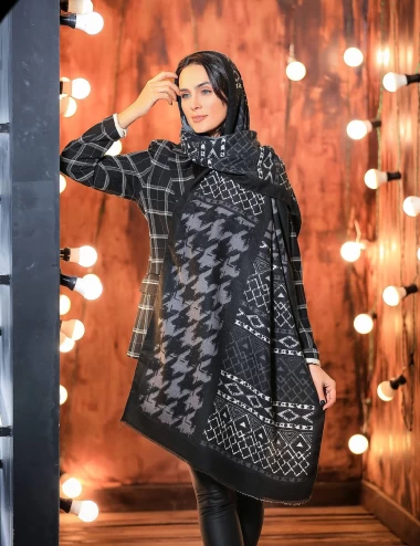 شال موهر ریشه پرزی عرض 75 کد 6399