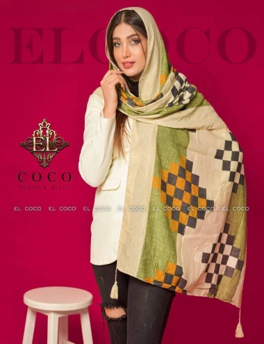شال نخی منگوله دار کد 8790