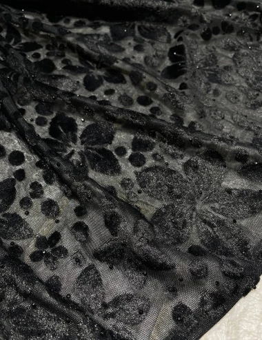 شال مجلسی مخمل نگین دار عرض 75 کد 8444