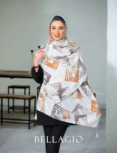 شال نخی منگوله دار عرض 75 کد 8428