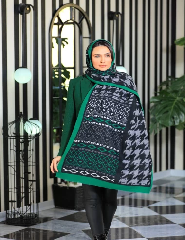 شال موهر ریشه پرزی عرض 75 کد 6399