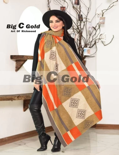 شال موهر منگوله دار عرض 75 کد 6055