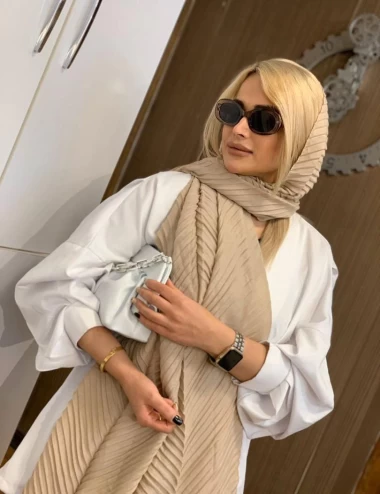 شال پلیسه جناقی پاییزه عرض 75 کد 5935