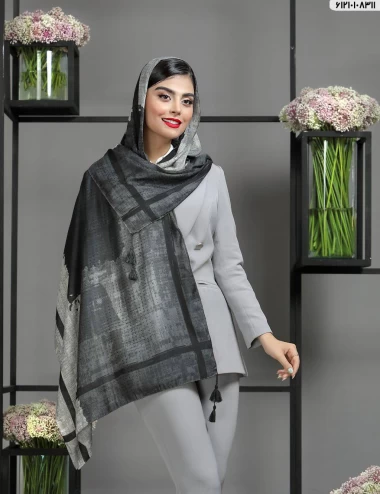 شال نخی سوزنی منگوله دار عرض 75 کد 61210108311