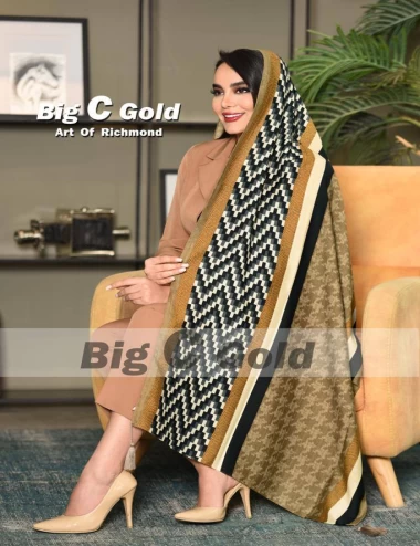 شال نخی پاییزه منگوله دار عرض 75 کد 6734
