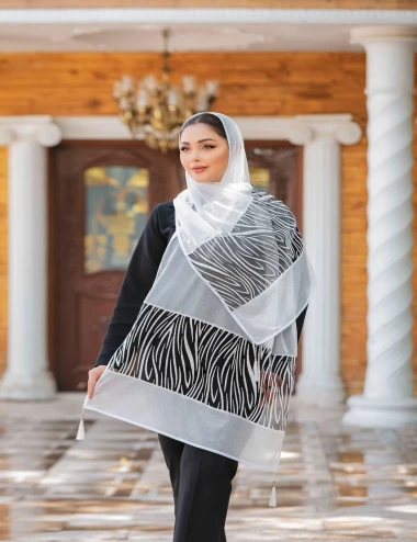 شال مجلسی کریشه دستک کارشده کد 10386
