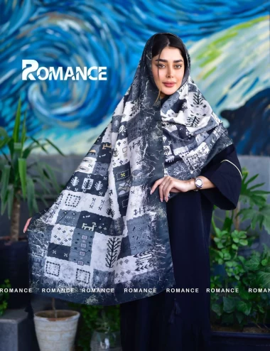 شال نخی پاییزه منگوله دار عرض 75 کد 5391