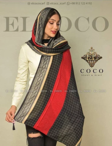 شال نخی منگوله دار عرض 75 کد 8446