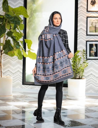 شال موهر ریشه پرزی عرض 70 کد 6324